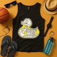 Rubber Duck Skeleton Lazy Halloween Costume Funny Ducky Tank Top thumb 4