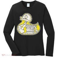 Rubber Duck Skeleton Lazy Halloween Costume Funny Ducky Women's Long Sleeve Shirt thumb 0