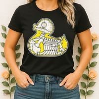 Rubber Duck Skeleton Lazy Halloween Costume Funny Ducky Women's T-Shirt thumb 2