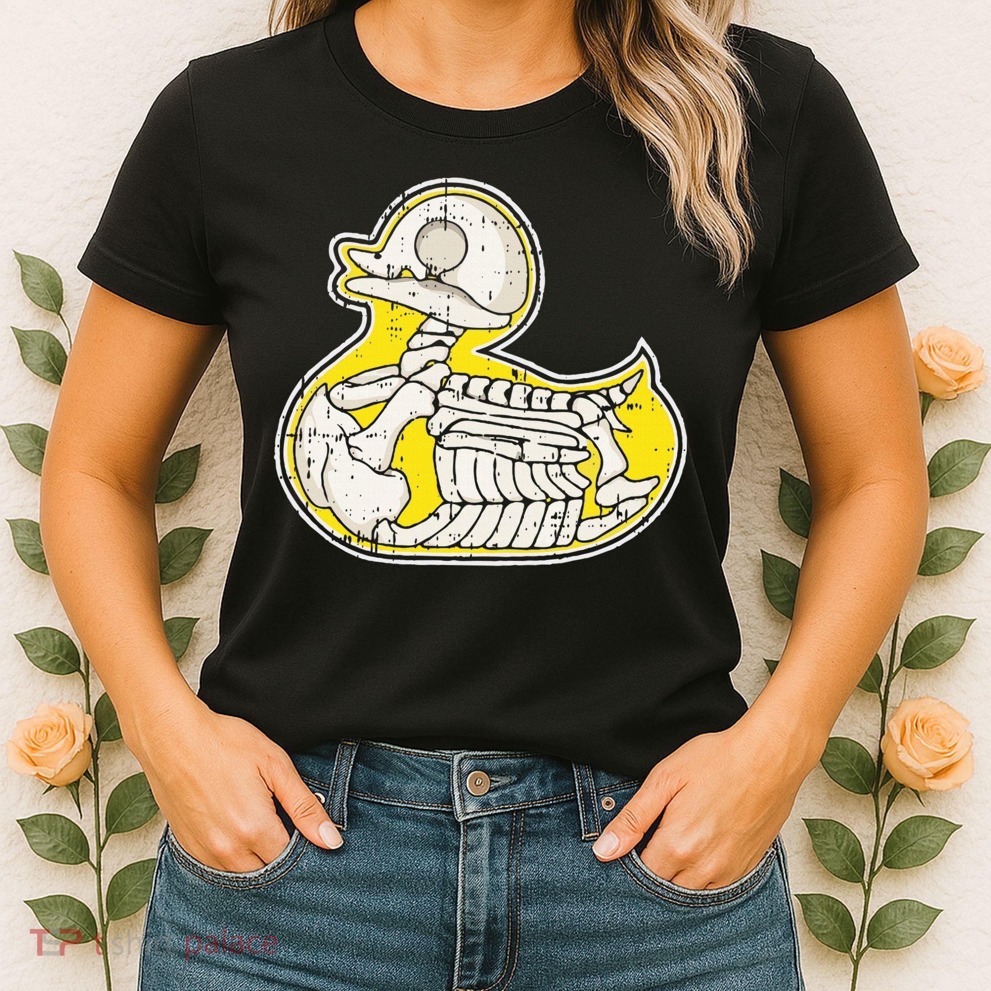 Rubber Duck Skeleton Lazy Halloween Costume Funny Ducky Women's T-Shirt