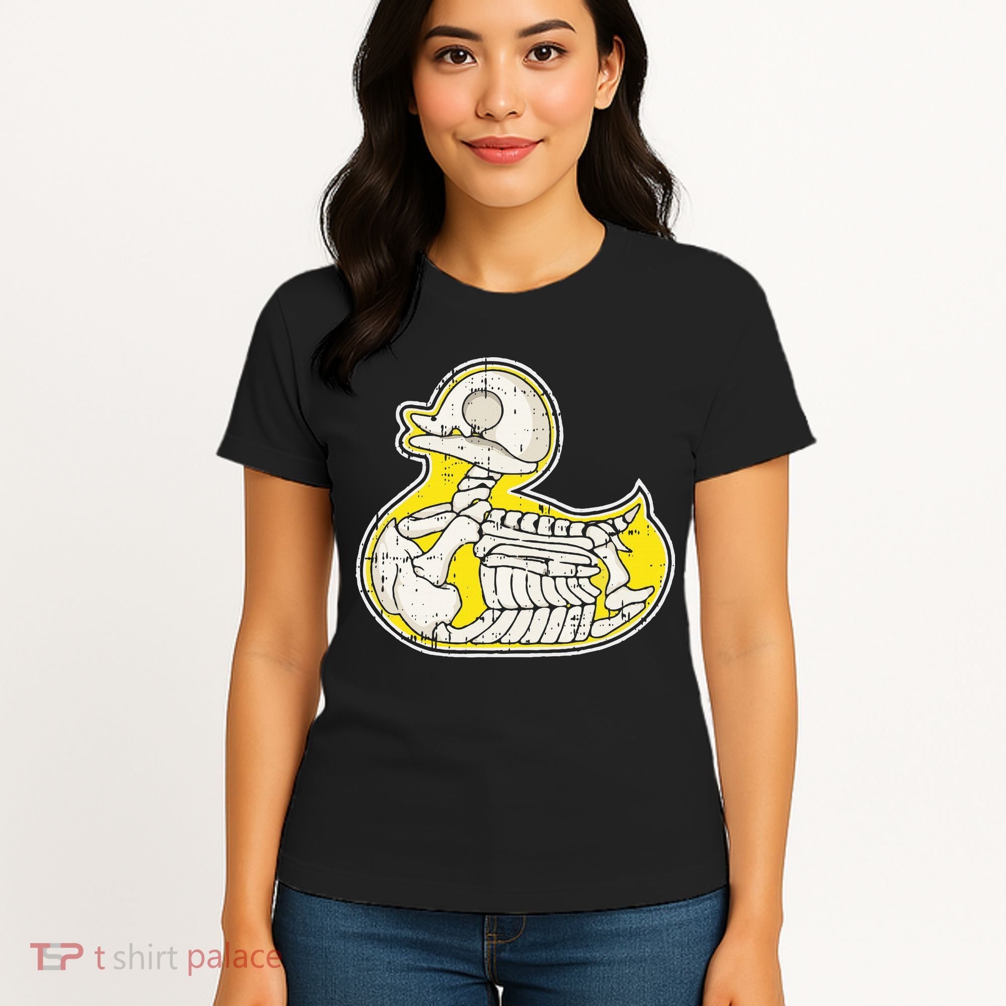 Rubber Duck Skeleton Lazy Halloween Costume Funny Ducky Women's T-Shirt