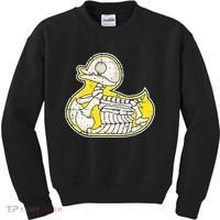 Rubber Duck Skeleton Lazy Halloween Costume Funny Ducky Kids Sweatshirt thumb 0