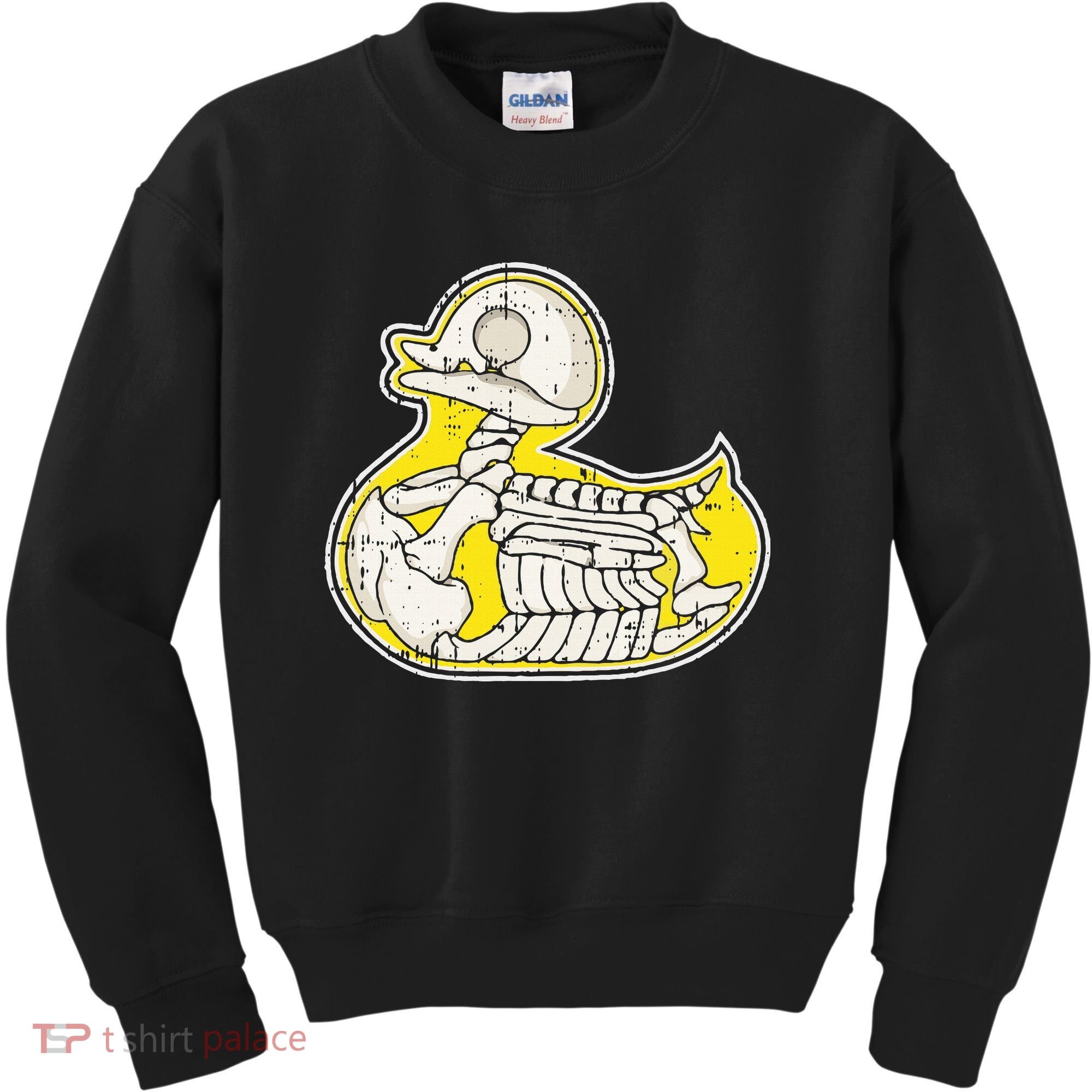 Rubber Duck Skeleton Lazy Halloween Costume Funny Ducky Kids Sweatshirt