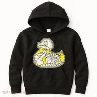 Rubber Duck Skeleton Lazy Halloween Costume Funny Ducky Kids Hoodie thumb 0