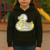 Rubber Duck Skeleton Lazy Halloween Costume Funny Ducky Kids Hoodie thumb 3