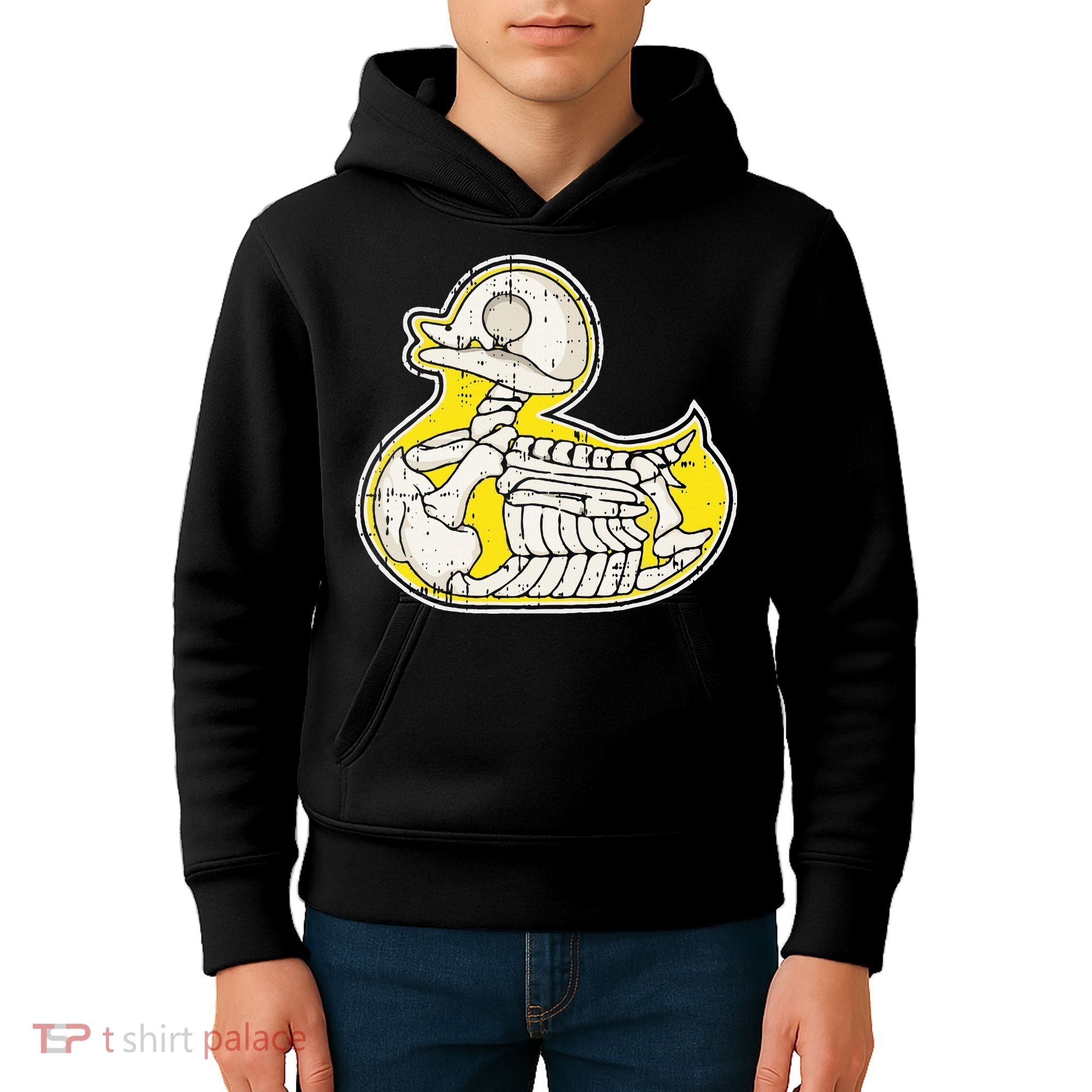 Rubber Duck Skeleton Lazy Halloween Costume Funny Ducky Kids Hoodie