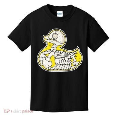 Rubber Duck Skeleton Lazy Halloween Costume Funny Ducky Kids T-Shirt