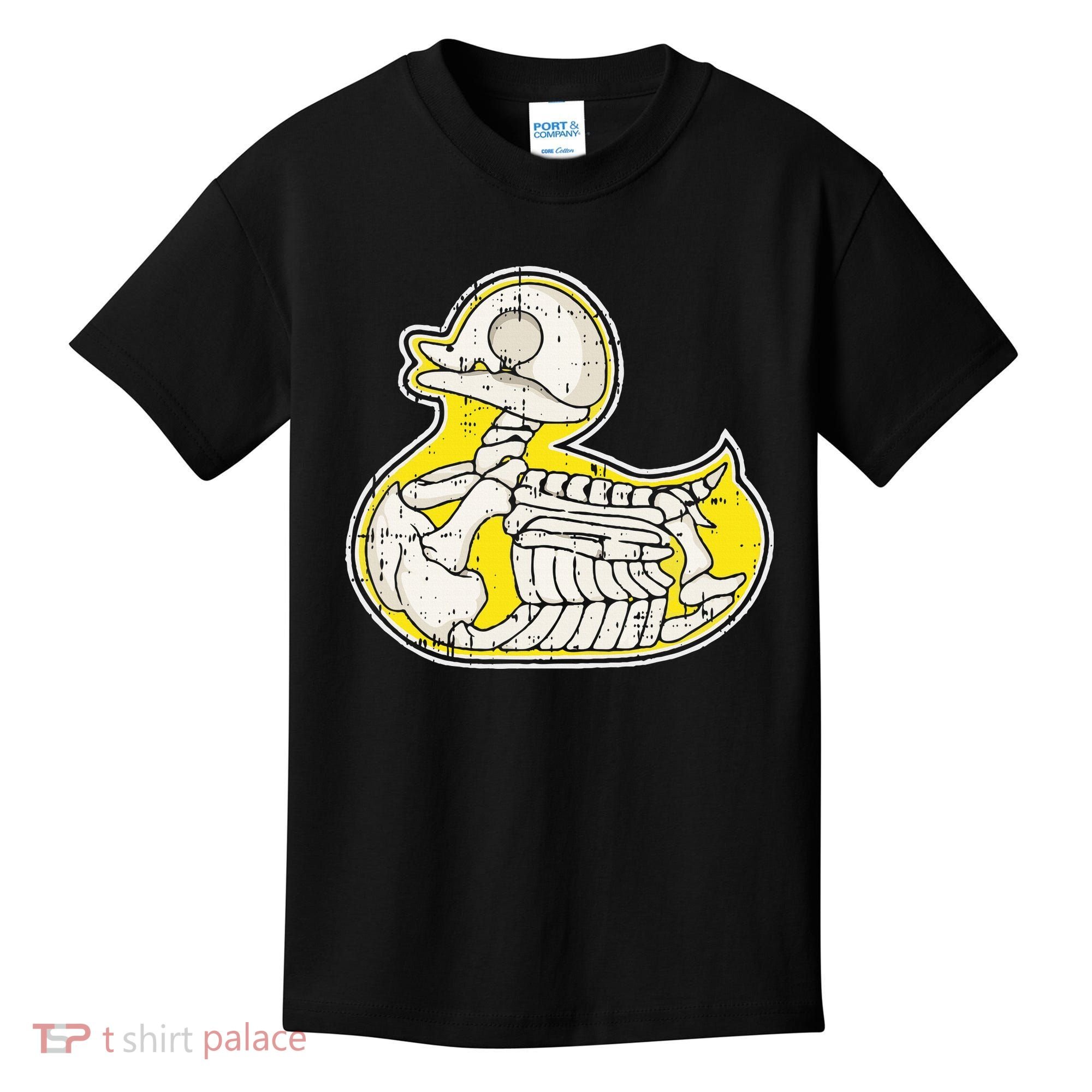 Rubber Duck Skeleton Lazy Halloween Costume Funny Ducky Kids T-Shirt