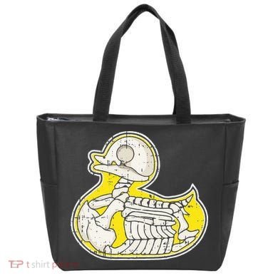 Rubber Duck Skeleton Lazy Halloween Costume Funny Ducky Tote Bag