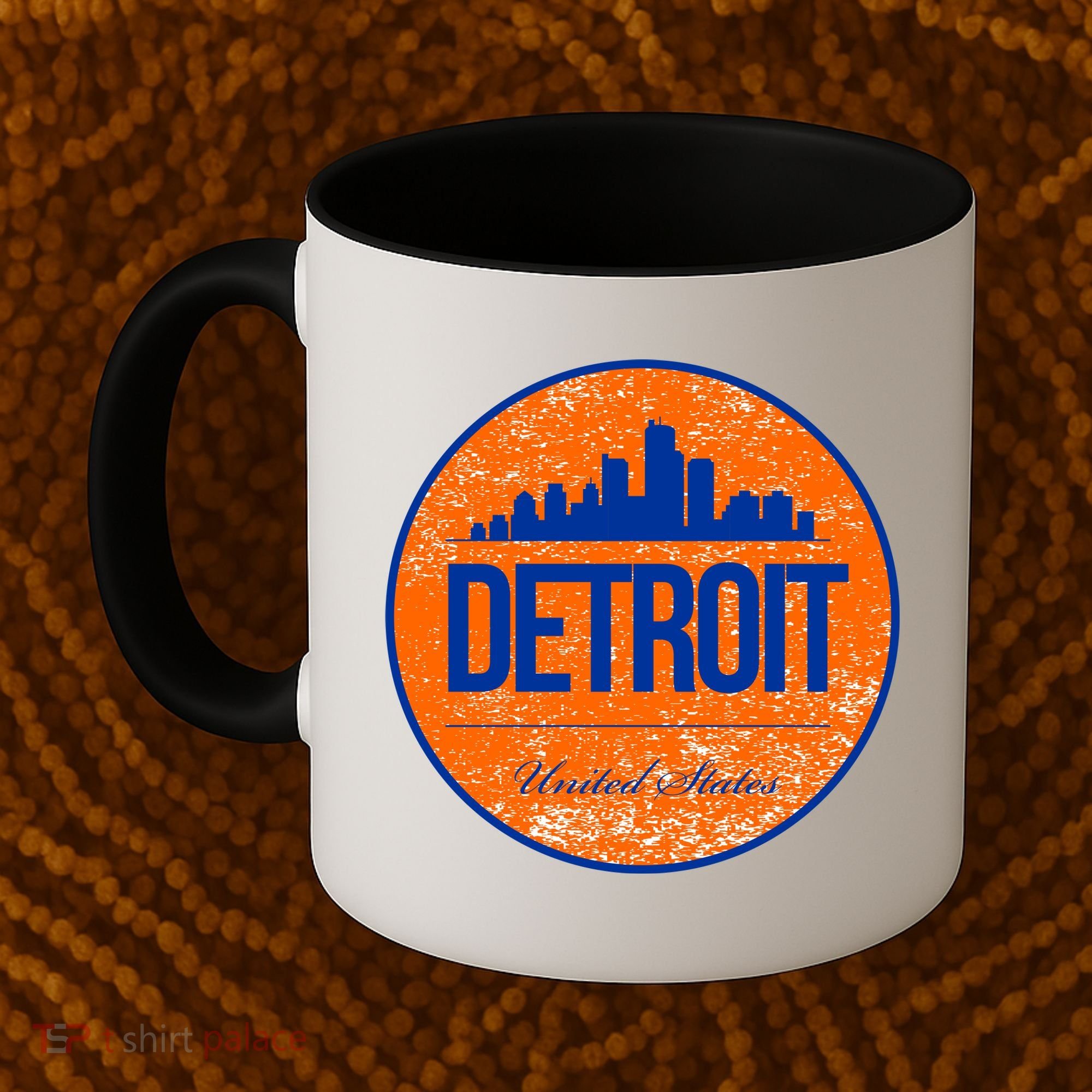 Retro Detroit Skyline Logo Coffee Mug