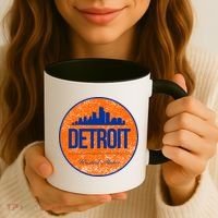 Retro Detroit Skyline Logo Coffee Mug thumb 3