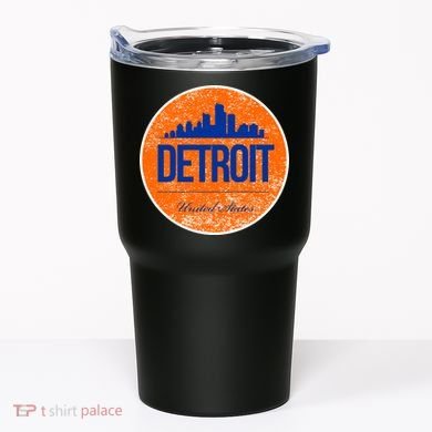 Retro Detroit Skyline Logo Tumbler