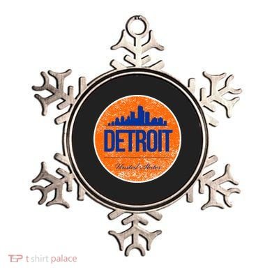 Retro Detroit Skyline Logo Ornament