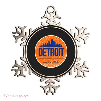 Retro Detroit Skyline Logo Ornament