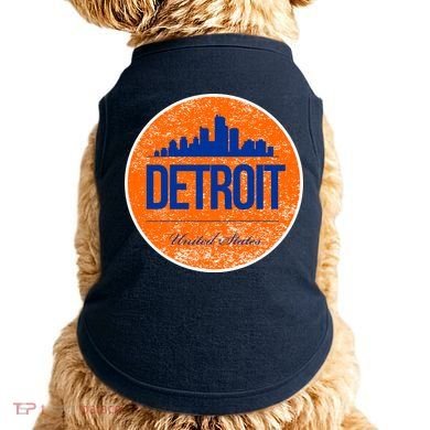 Retro Detroit Skyline Logo Doggie Tank