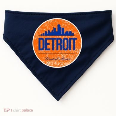 Retro Detroit Skyline Logo USA-Made Doggie Bandana