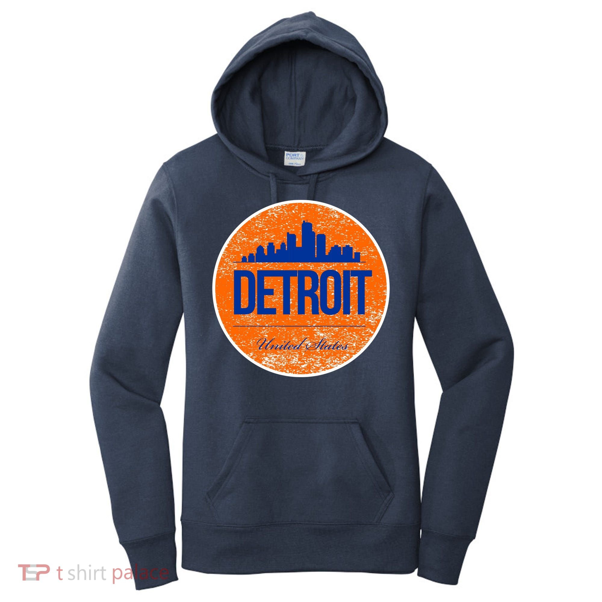 Retro Detroit Skyline Logo Women's Hoodie