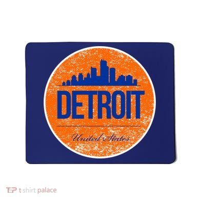 Retro Detroit Skyline Logo Mousepad