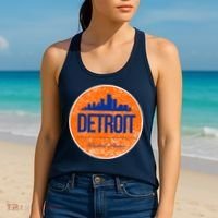 Retro Detroit Skyline Logo Women's Tank Top thumb 2