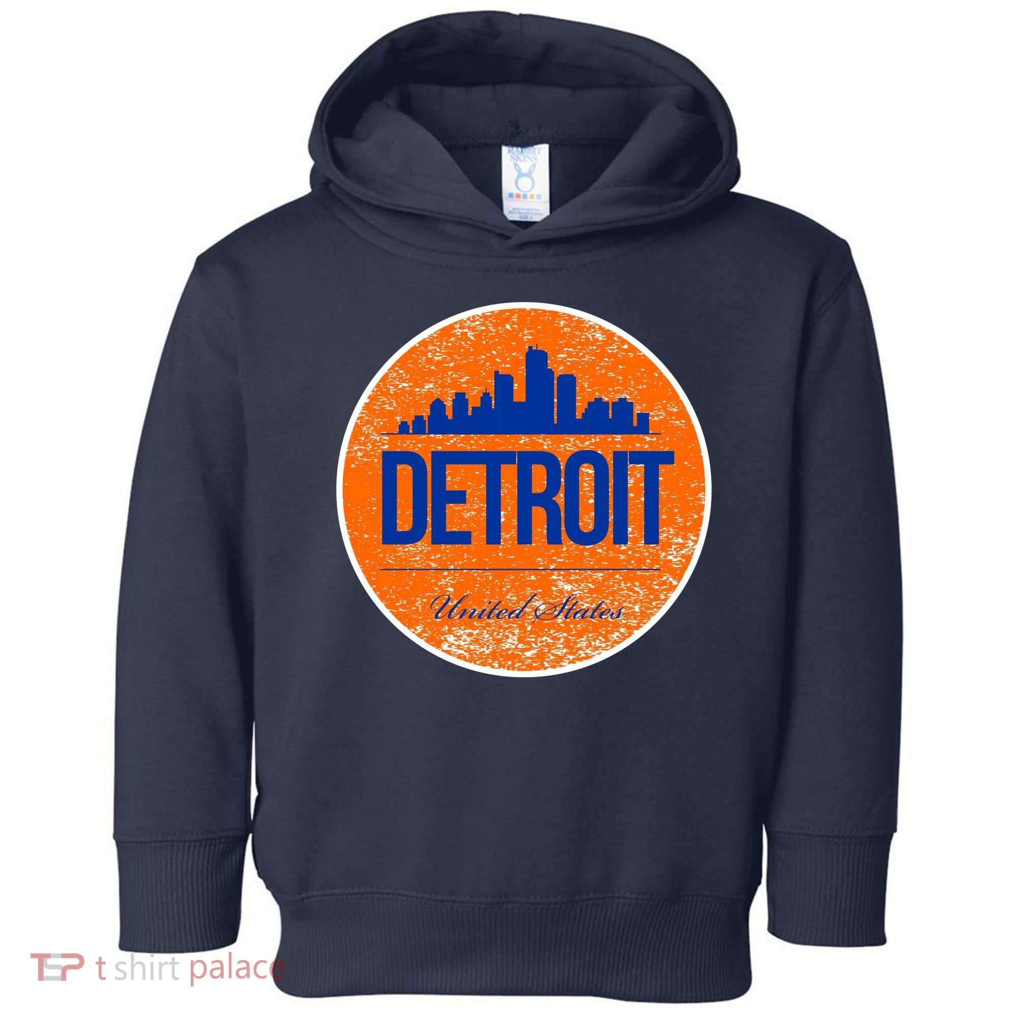 Retro Detroit Skyline Logo Toddler Hoodie
