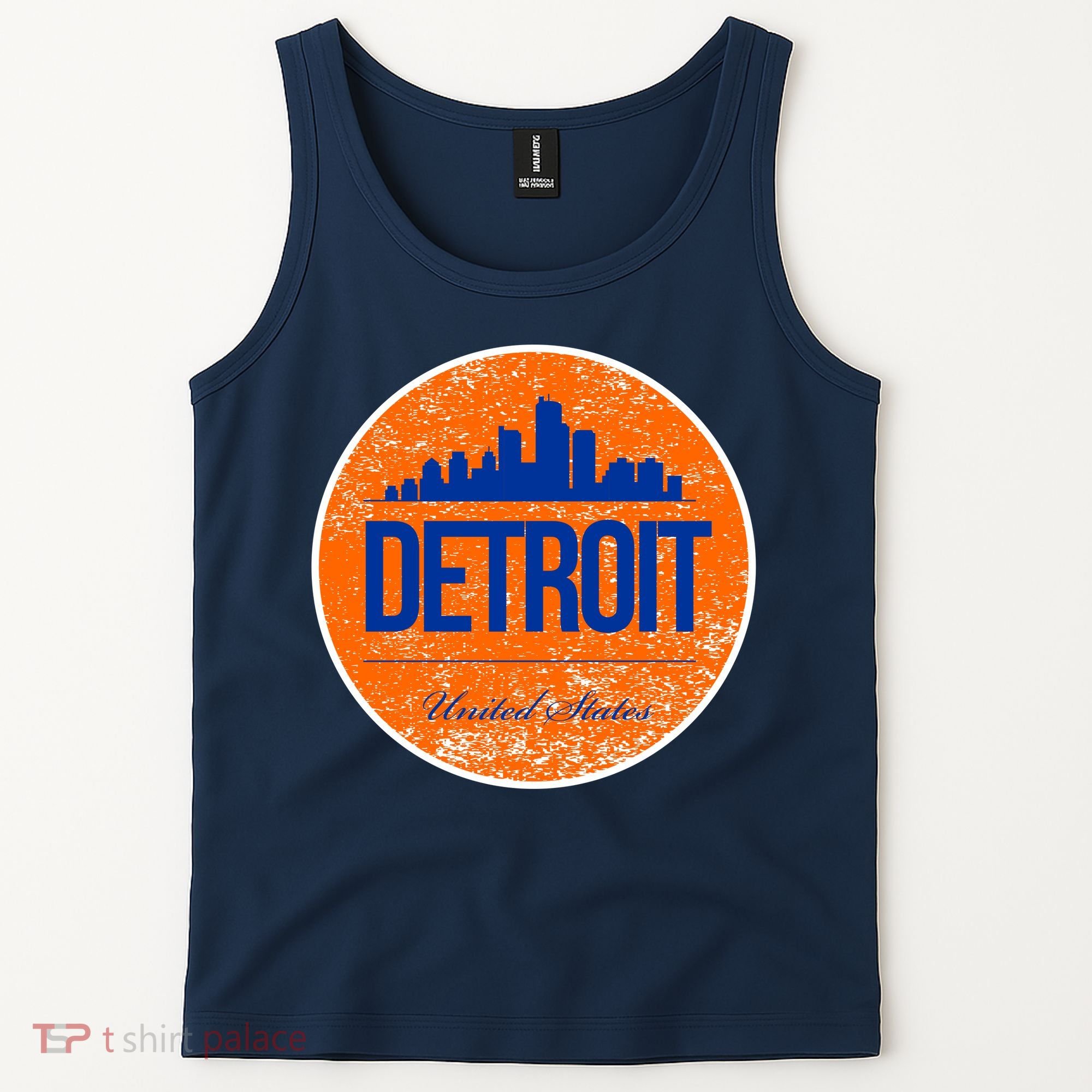 Retro Detroit Skyline Logo Tank Top