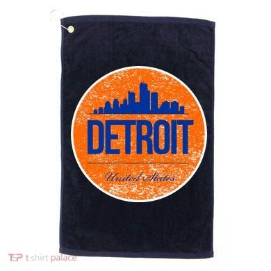 Retro Detroit Skyline Logo Golf Towel