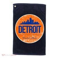 Retro Detroit Skyline Logo Golf Towel thumb 0