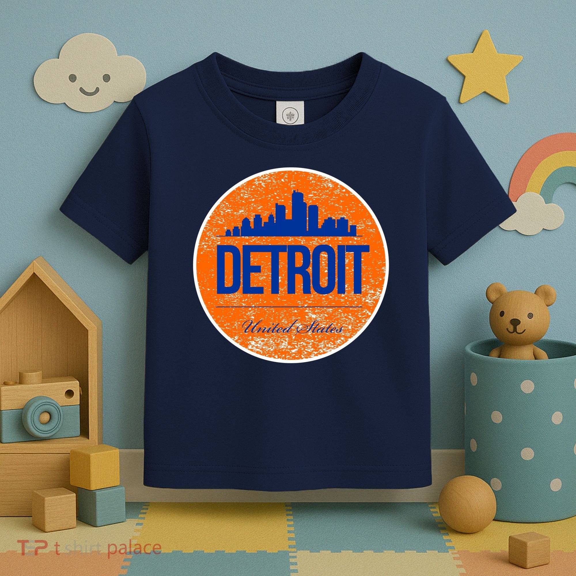 Retro Detroit Skyline Logo Toddler T-Shirt