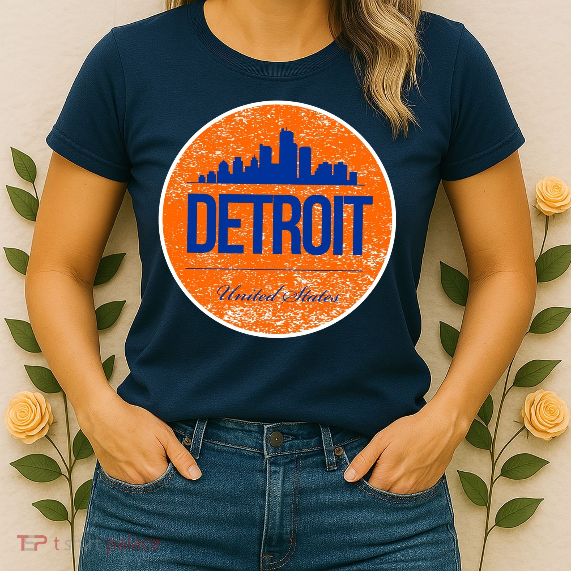 Retro Detroit Skyline Logo Women's T-Shirt