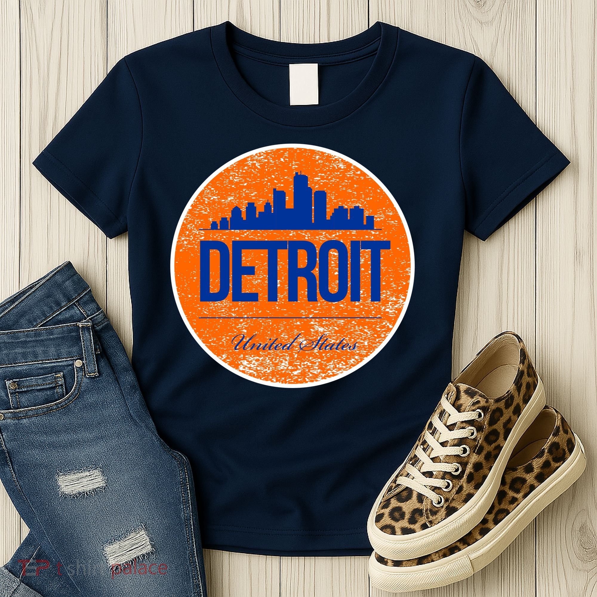 Retro Detroit Skyline Logo Women's T-Shirt