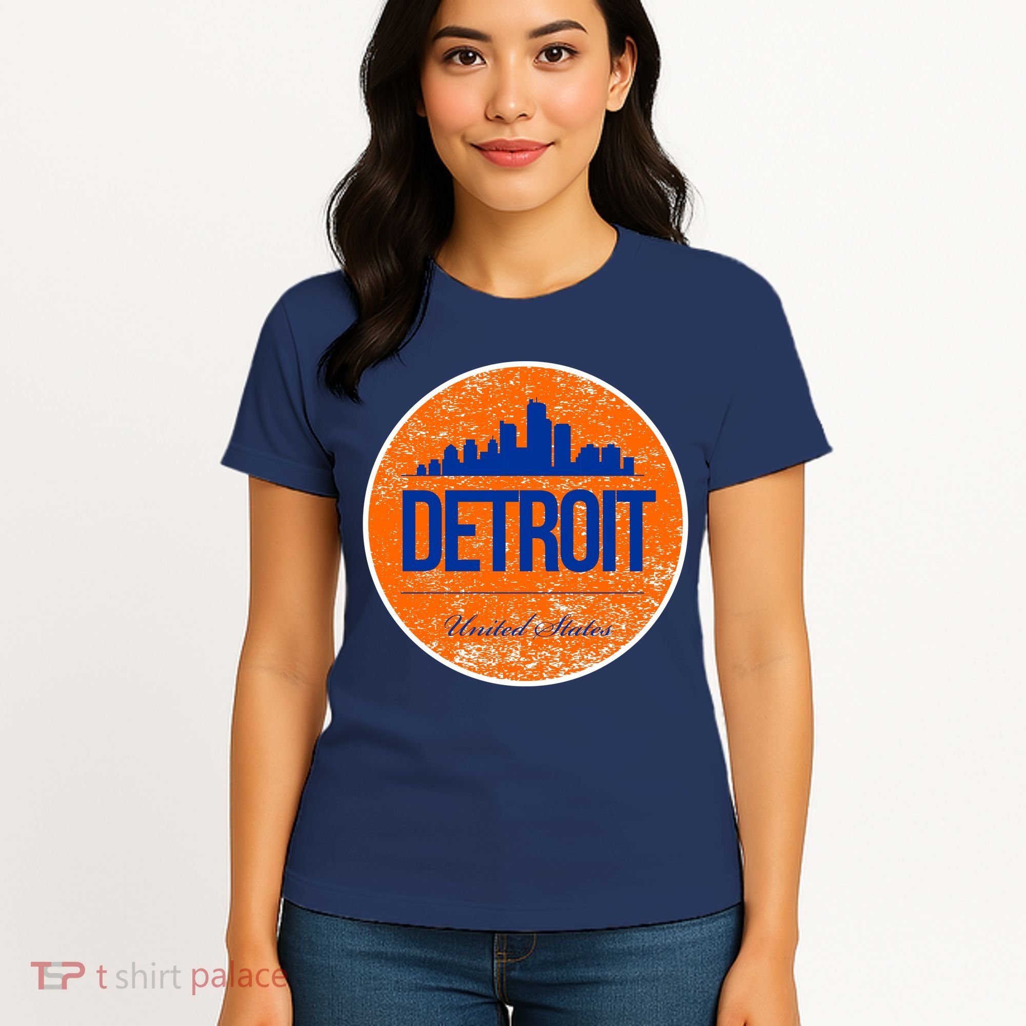 Retro Detroit Skyline Logo Women's T-Shirt