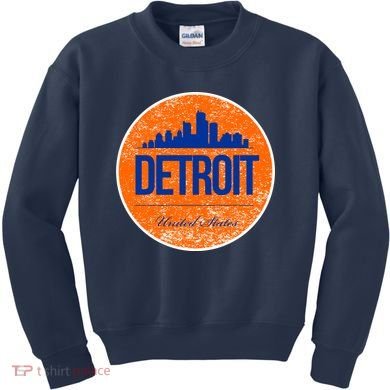 Retro Detroit Skyline Logo Kids Sweatshirt