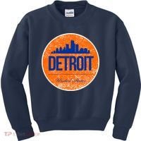 Retro Detroit Skyline Logo Kids Sweatshirt thumb 0