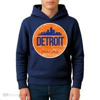 Retro Detroit Skyline Logo Kids Hoodie thumb 4