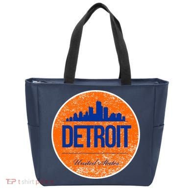 Retro Detroit Skyline Logo Tote Bag