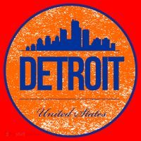 Retro Detroit Skyline Logo Santa Hat thumb 1