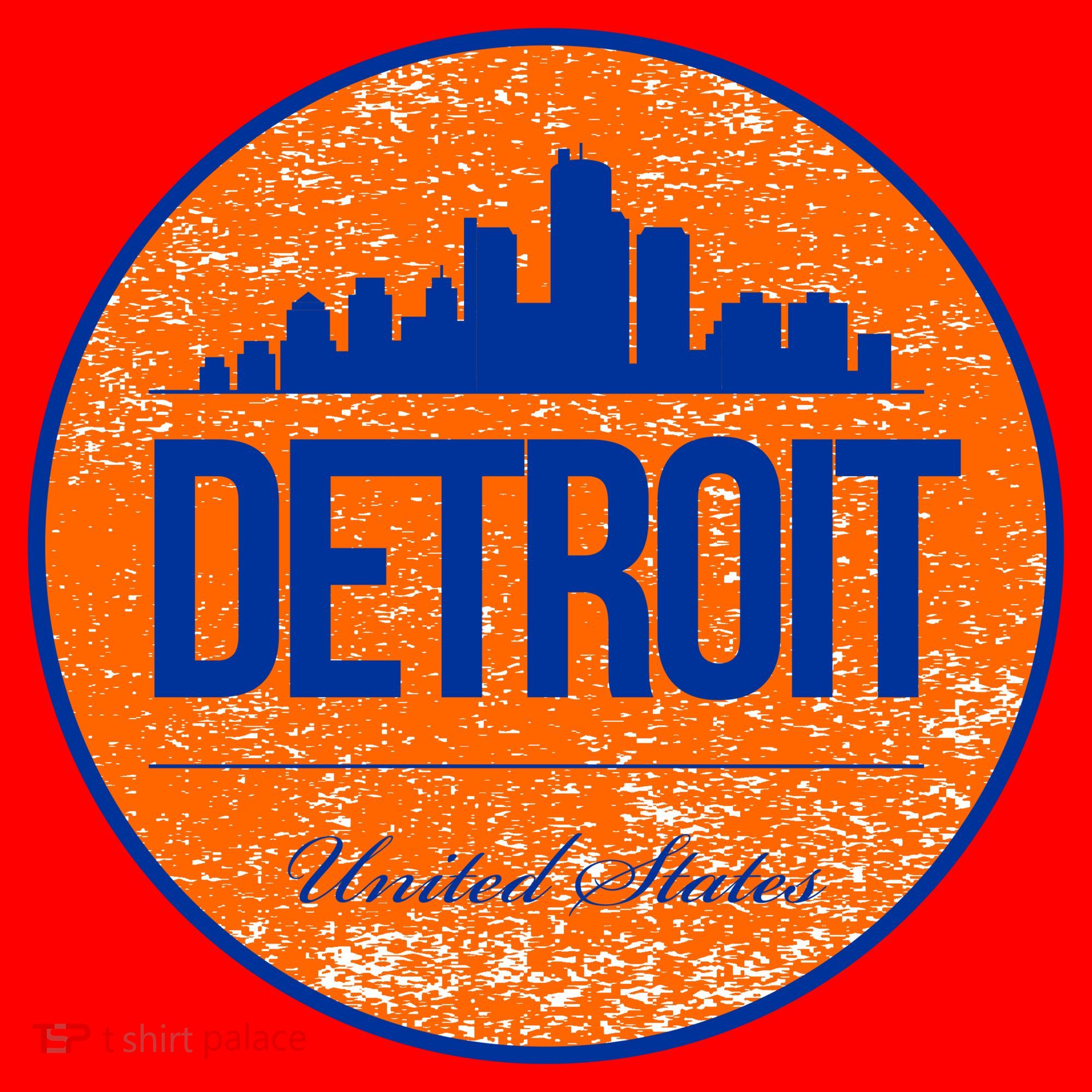 Retro Detroit Skyline Logo Santa Hat