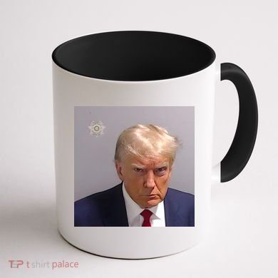 Real Donald Trump Mugshot At Fulton County Sheriffs Office Coffee Mug back