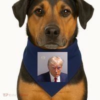 Real Donald Trump Mugshot At Fulton County Sheriffs Office USA-Made Doggie Bandana thumb 1