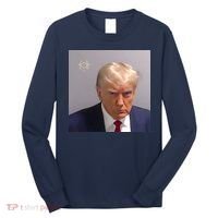 Real Donald Trump Mugshot At Fulton County Sheriffs Office Long Sleeve Shirt thumb 0