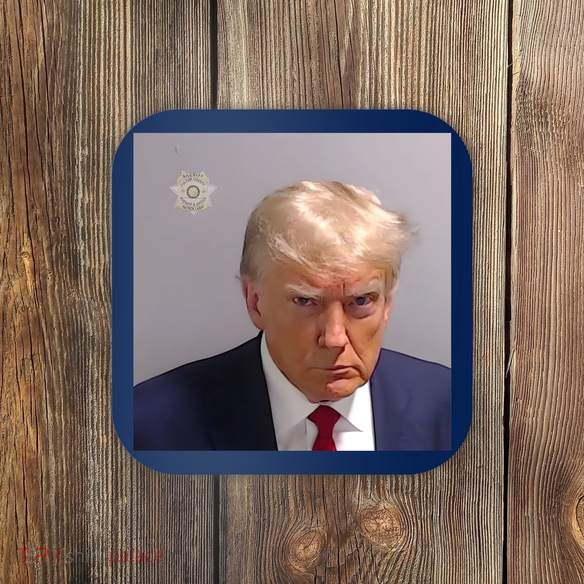 Real Donald Trump Mugshot At Fulton County Sheriffs Office Coaster