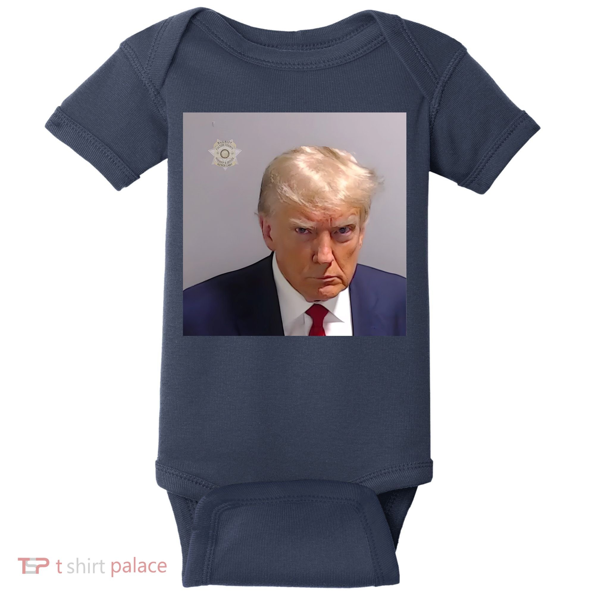 Real Donald Trump Mugshot At Fulton County Sheriffs Office Baby Bodysuit