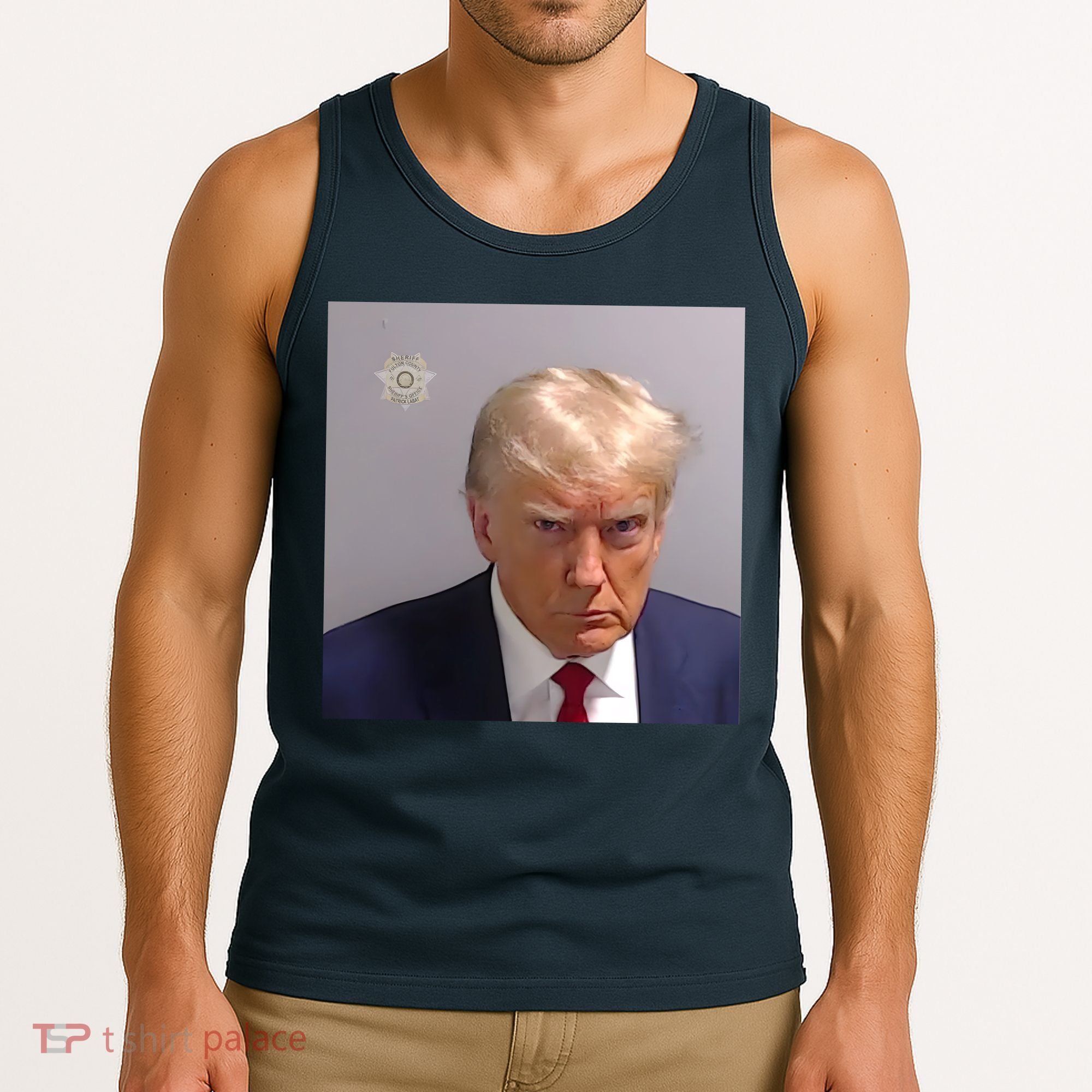 Real Donald Trump Mugshot At Fulton County Sheriffs Office Tank Top