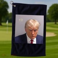 Real Donald Trump Mugshot At Fulton County Sheriffs Office Golf Towel thumb 1