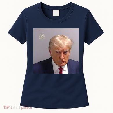 Real Donald Trump Mugshot At Fulton County Sheriffs Office Women's T-Shirt