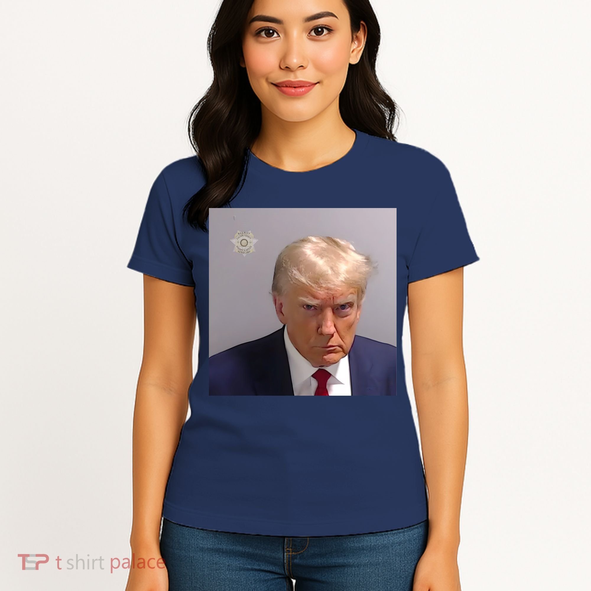 Real Donald Trump Mugshot At Fulton County Sheriffs Office Women's T-Shirt