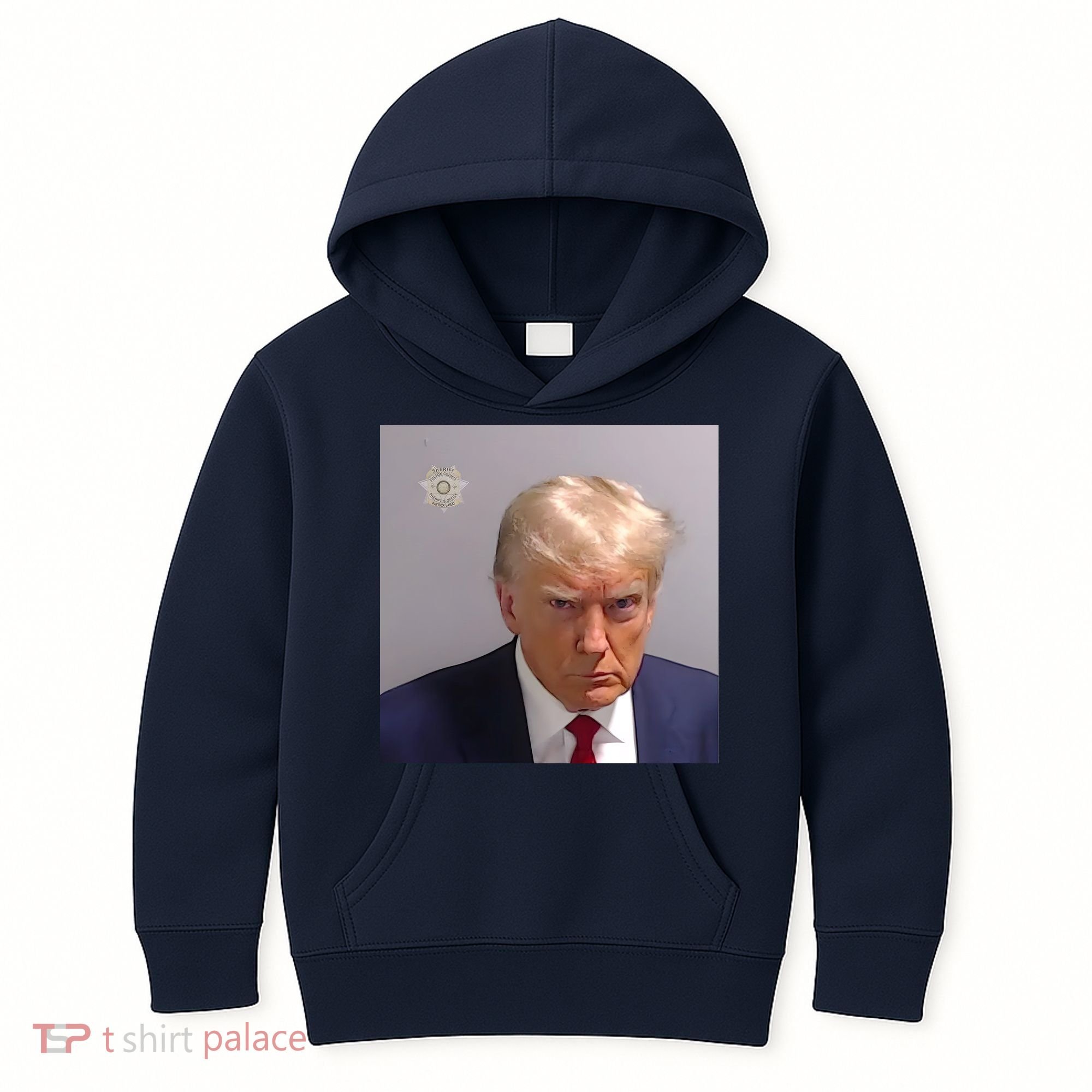 Real Donald Trump Mugshot At Fulton County Sheriffs Office Kids Hoodie