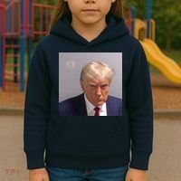 Real Donald Trump Mugshot At Fulton County Sheriffs Office Kids Hoodie thumb 3