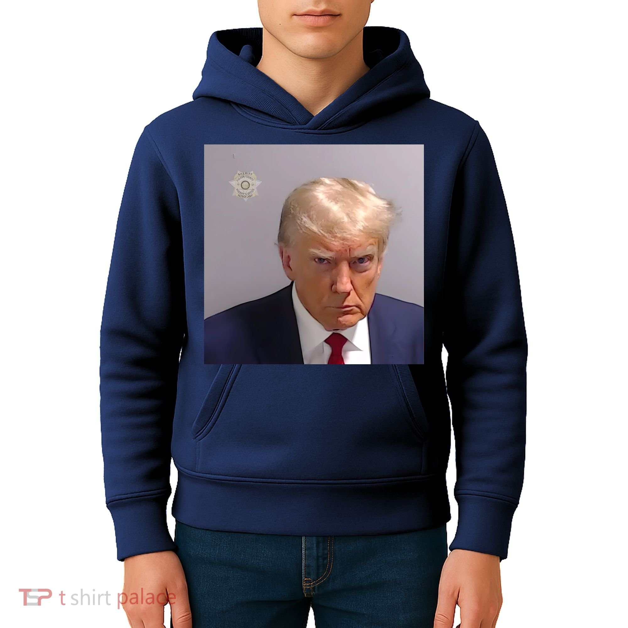 Real Donald Trump Mugshot At Fulton County Sheriffs Office Kids Hoodie