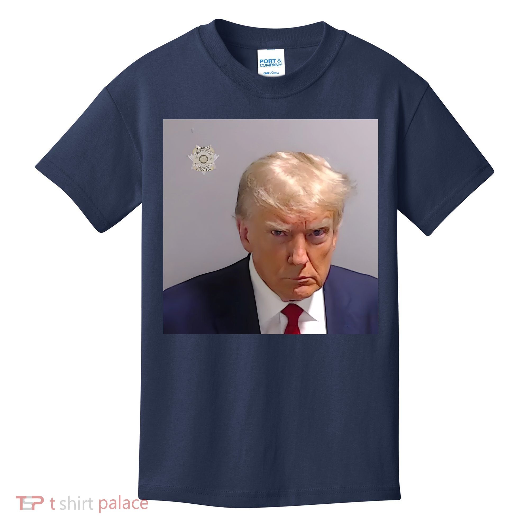 Real Donald Trump Mugshot At Fulton County Sheriffs Office Kids T-Shirt